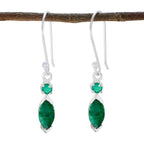 Indian-Emerald-French-Mathilde-Toi-et-Moi-Dangle-Green-Sterling-Silver-Earring
