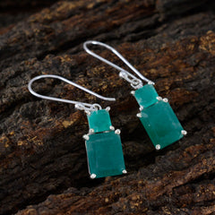 Indian-Emerald-American-Sara-Toi-et-Moi-Dangle-Green-925-Silver-Earring