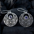 Iolite-Spanish-Alice-Solitaire-Dangle-Blue-Sterling-Silver-Earring