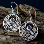 Iolite-Spanish-Alice-Solitaire-Dangle-Blue-Sterling-Silver-Earring