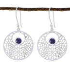 Iolite-Spanish-Alice-Solitaire-Dangle-Blue-Sterling-Silver-Earring