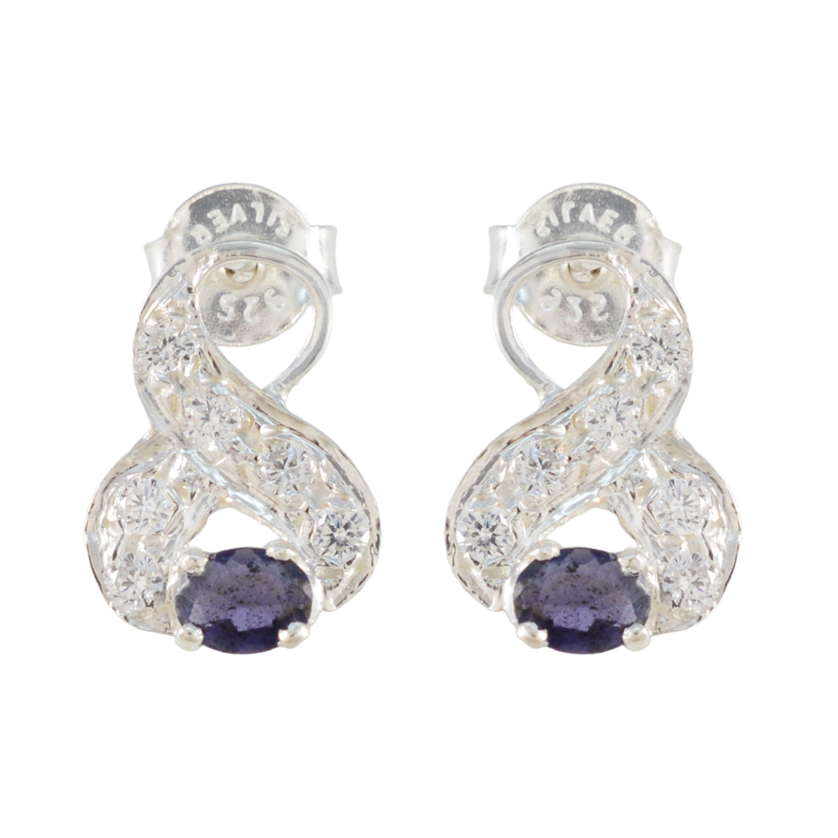 Iolite-Middle-Eastern-Patricia-multiple-Stud-Blue-Sterling-Silver-Earring