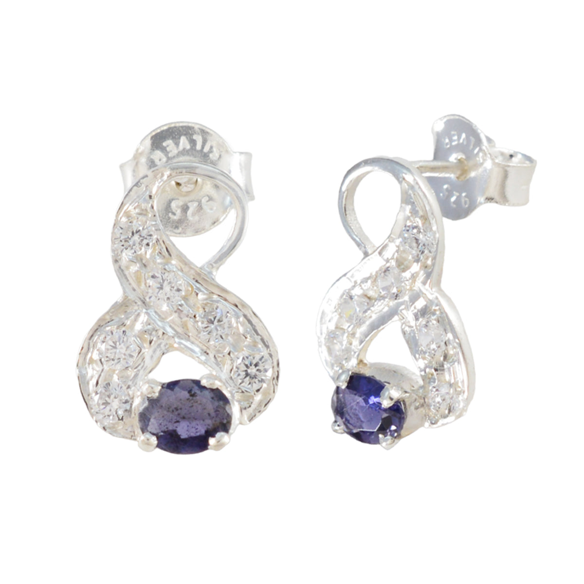 Iolite-Middle-Eastern-Patricia-multiple-Stud-Blue-Sterling-Silver-Earring