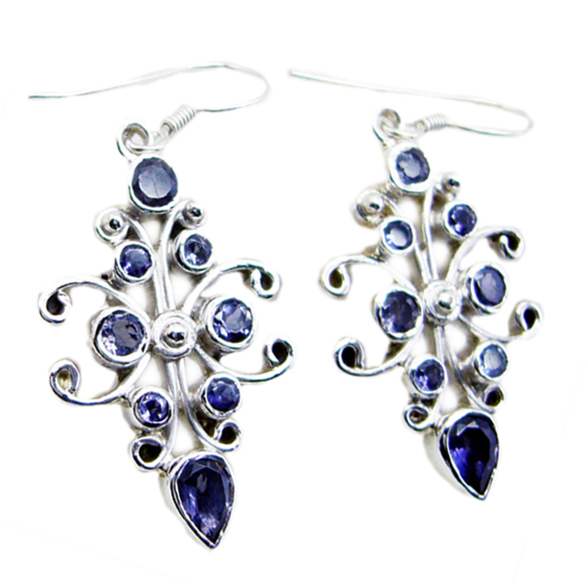 Iolite-French-Amelia-multiple-Dangle-Blue-Sterling-Silver-Earring Главное изображение товара