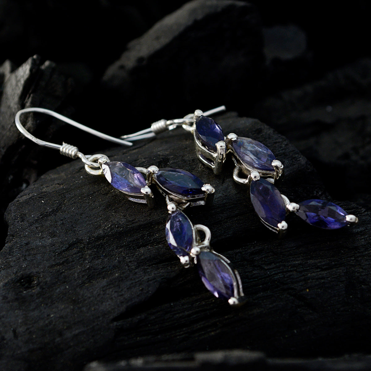 Iolite-German-Anna-multiple-Dangle-Blue-925-Sterling-Silver-Earring