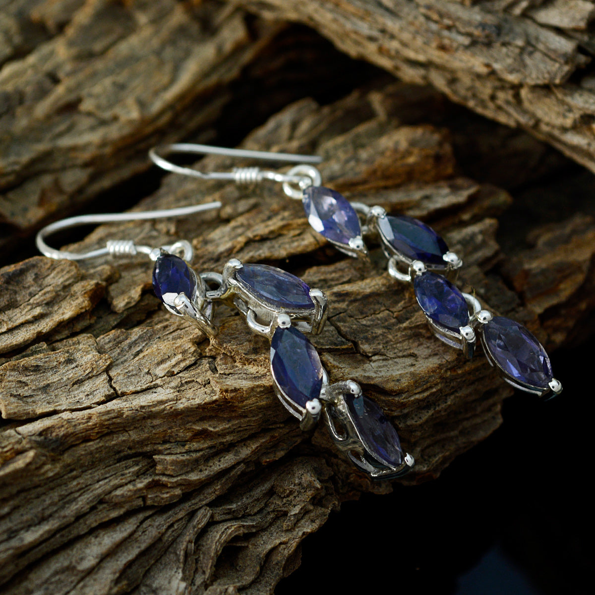 Iolite-German-Anna-multiple-Dangle-Blue-925-Sterling-Silver-Earring