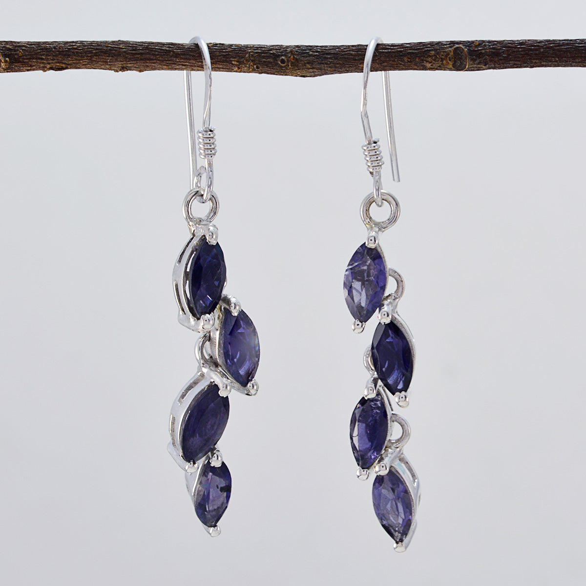 Iolite-German-Anna-multiple-Dangle-Blue-925-Sterling-Silver-Earring