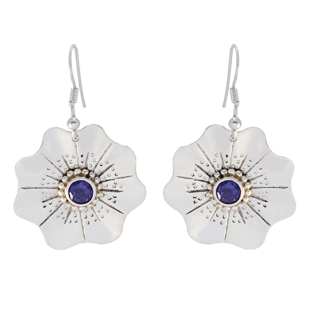 Iolite-German-Alice-Solitaire-Dangle-Blue-92.5-Silver-Earring
