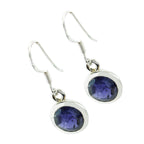 Iolite-Russian-Savannah-Solitaire-Dangle-Blue-925-Sterling-Silver-Earring