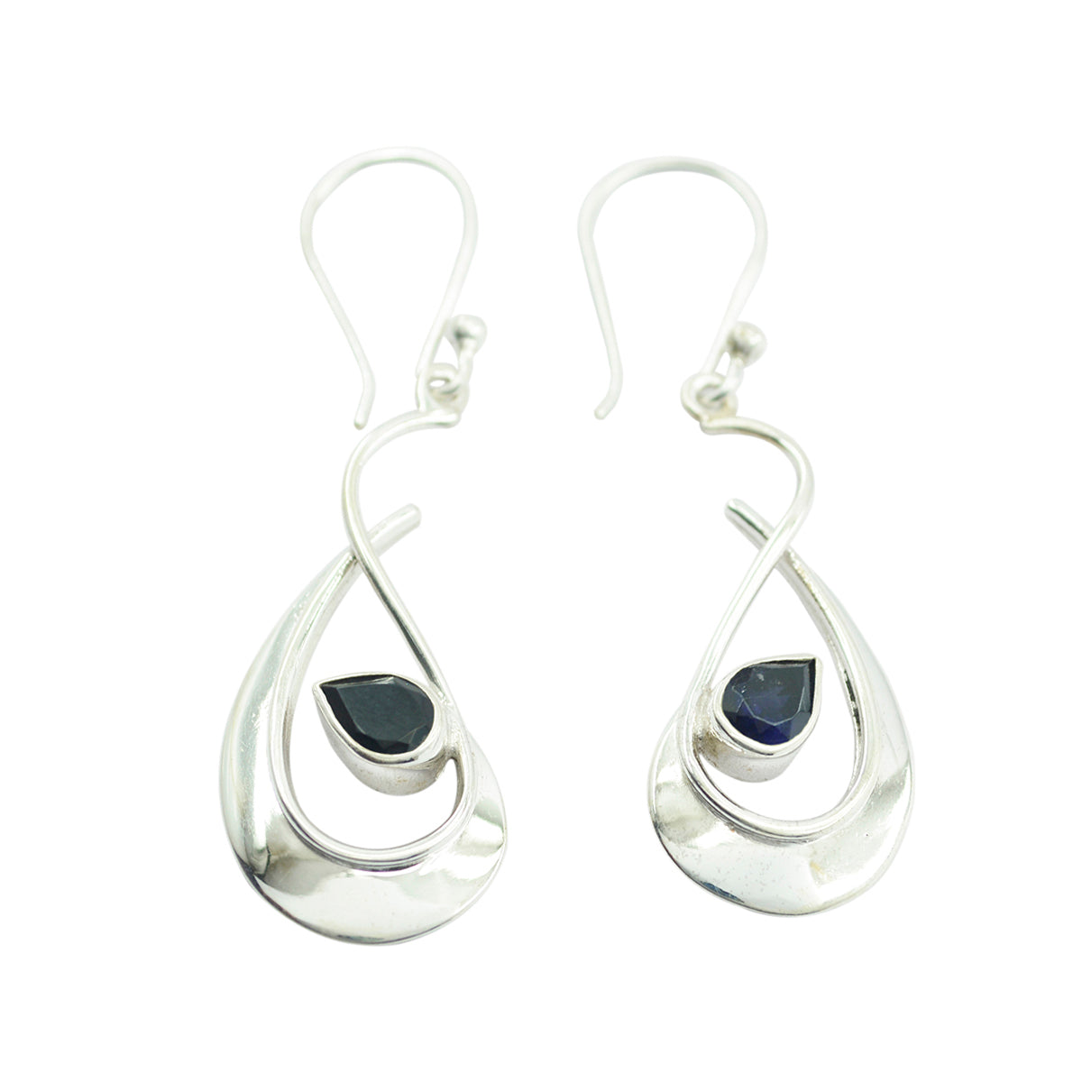 Iolite-Korean-Sophia-Solitaire-Dangle-Blue-925-Sterling-Silver-Earring Главное изображение товара