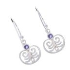 Iolite-Egyptian-Autumn-Solitaire-Dangle-Blue-92.5-Silver-Earring