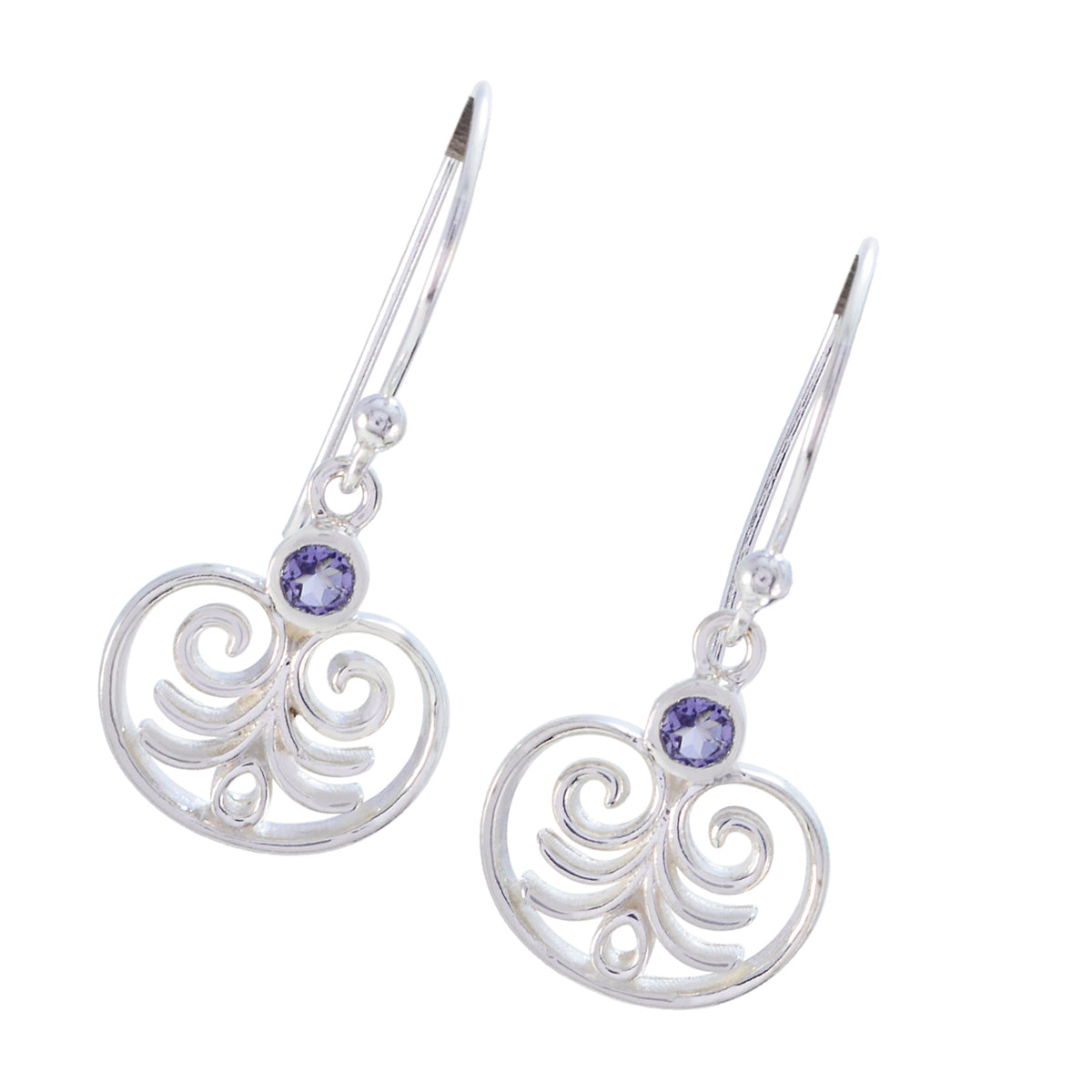 Ioliet Egyptische herfstsolitaire oorbellen in blauw 92,5 zilver Secundaire afbeelding