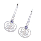 Iolite-Egyptian-Autumn-Solitaire-Dangle-Blue-92.5-Silver-Earring