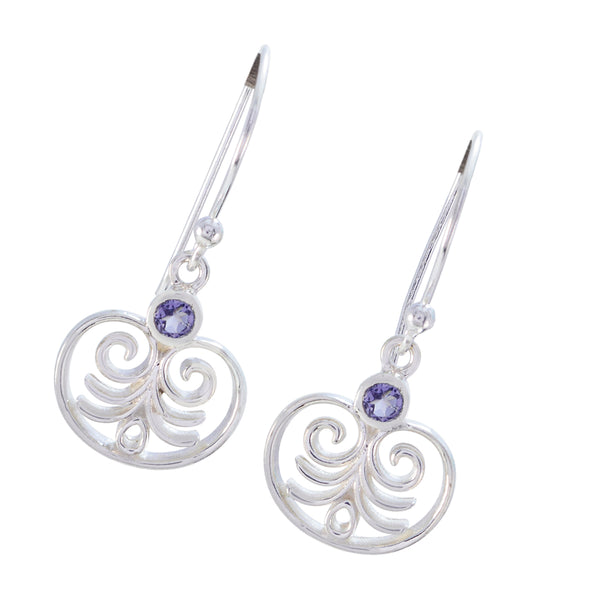 Iolite-Egyptian-Autumn-Solitaire-Dangle-Blue-92.5-Silver-Earring