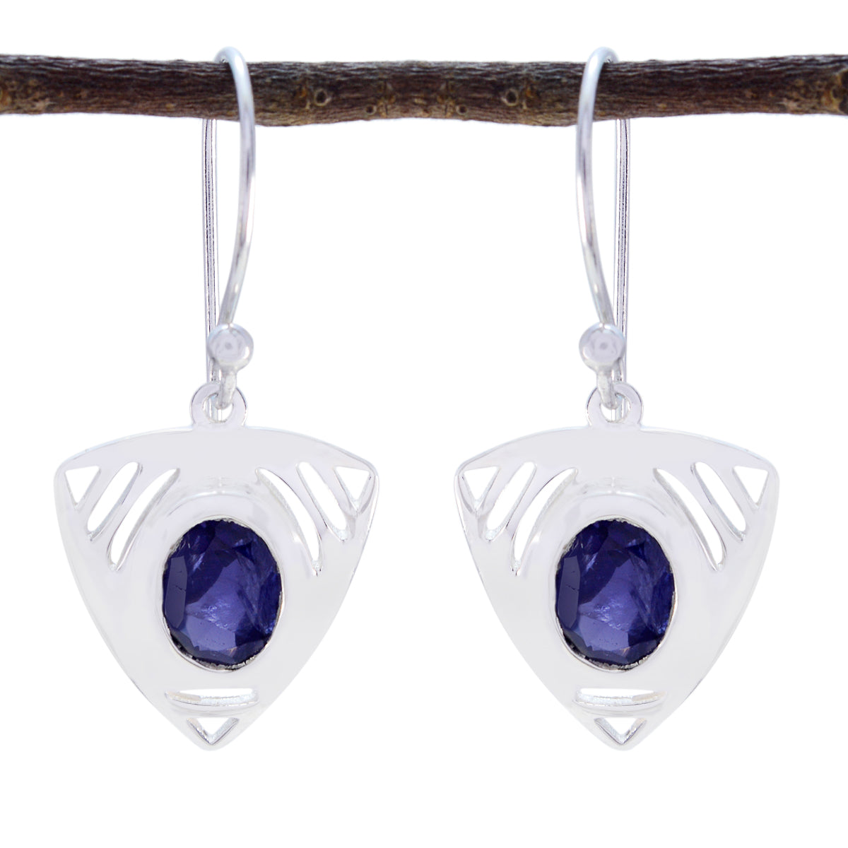 Iolite-American-Ava-Solitaire-Dangle-Blue-925-Sterling-Silver-Earring
