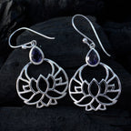 Iolite-Russian-Harper-Solitaire-Dangle-Blue-925-Silver-Earring