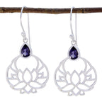 Iolite-Russian-Harper-Solitaire-Dangle-Blue-925-Silver-Earring