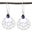 Iolite-Russian-Harper-Solitaire-Dangle-Blue-925-Silver-Earring