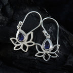 Iolite-Korean-Inès-Solitaire-Dangle-Blue-Silver-Earring