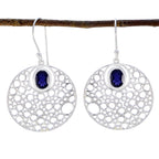Iolite-Korean-Bella-Solitaire-Dangle-Blue-92.5-Silver-Earring