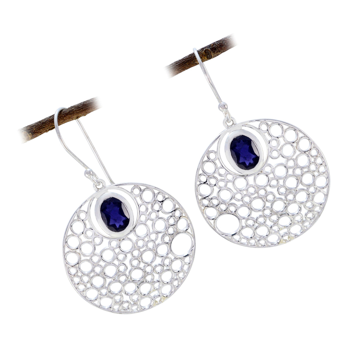 Iolite-Korean-Bella-Solitaire-Dangle-Blue-92.5-Silver-Earring