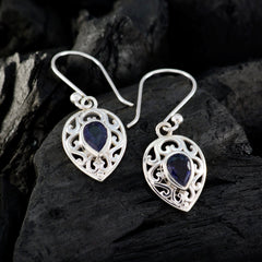 Iolite-Japanese-Bianca-Solitaire-Dangle-Blue-92.5-Silver-Earring
