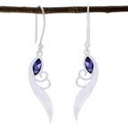 Iolite-Middle-Eastern-Charlotte-Solitaire-Dangle-Blue-925-Silver-Earring
