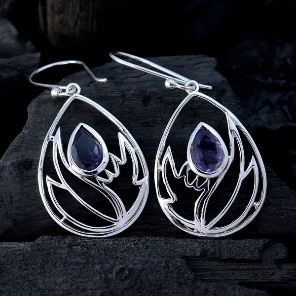 Iolite-Mexican-Chloe-Solitaire-Dangle-Blue-925-Silver-Earring