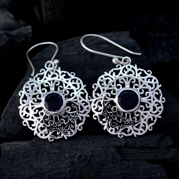 Iolite-Spanish-Mia-Solitaire-Dangle-Blue-925-Silver-Earring