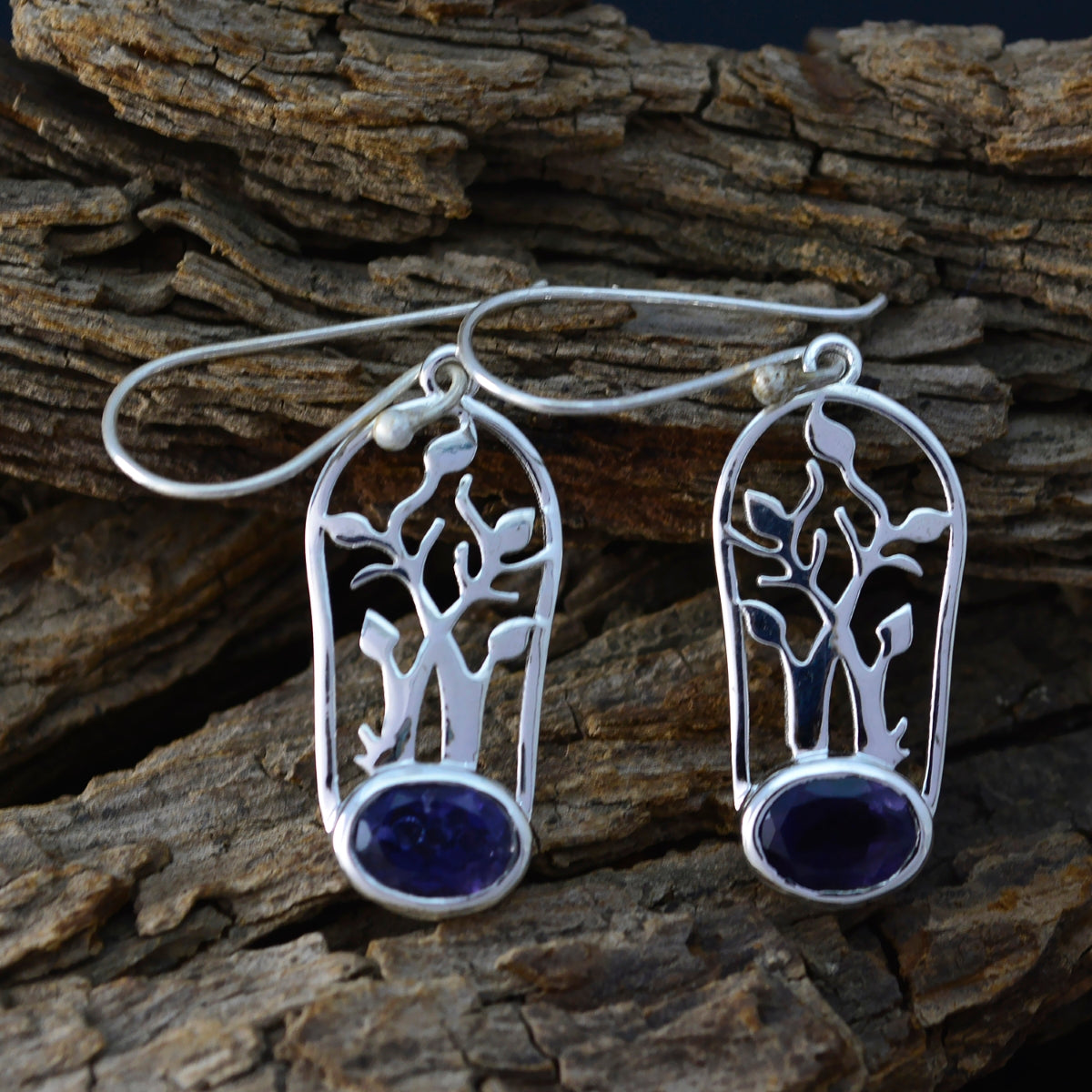 Iolite-Italian-Scarlett-Solitaire-Dangle-Blue-925-Sterling-Silver-Earring