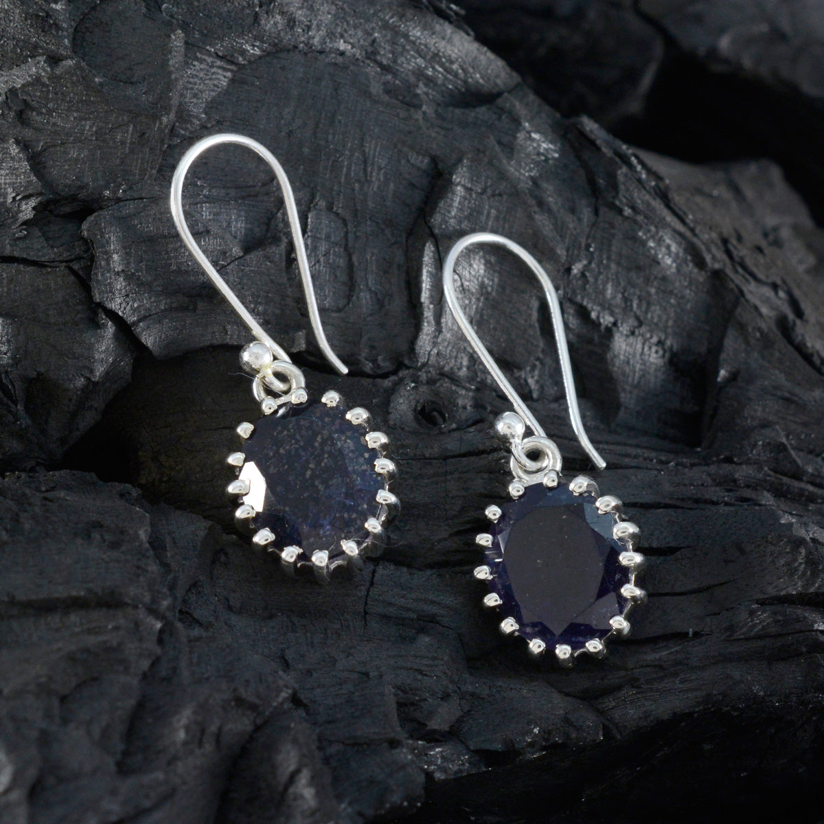Iolite-Spanish-Clara-Solitaire-Dangle-Blue-925-Silver-Earring