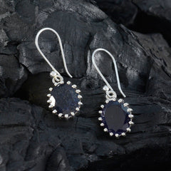 Iolite-Spanish-Clara-Solitaire-Dangle-Blue-925-Silver-Earring