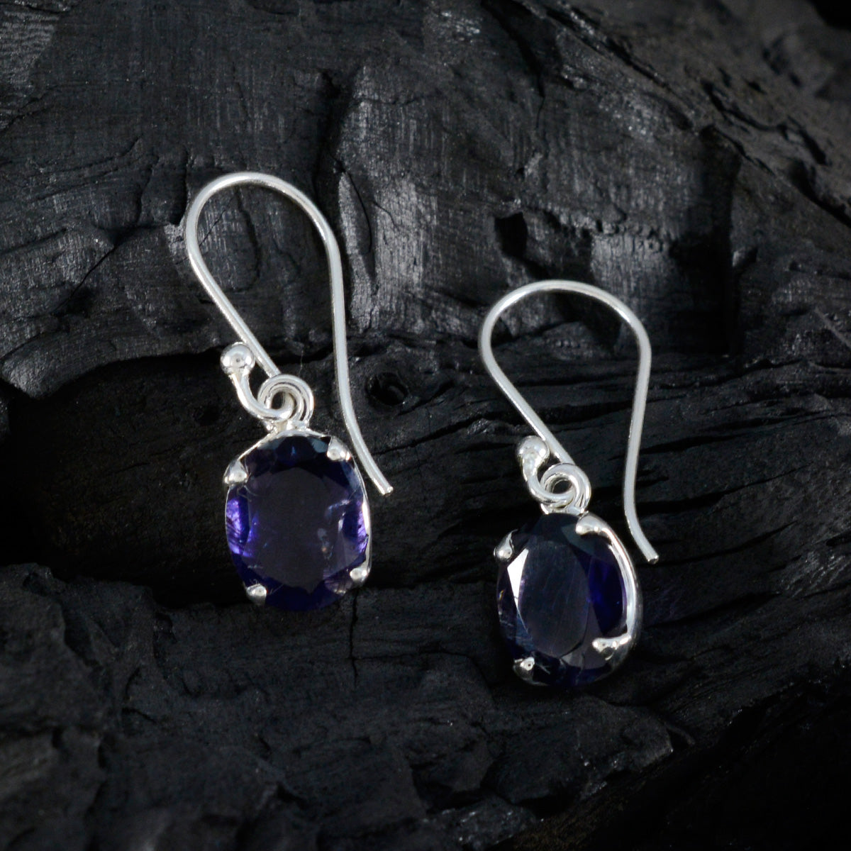 Iolite-Latin-American-Eleanor-Solitaire-Dangle-Blue-925-Silver-Earring