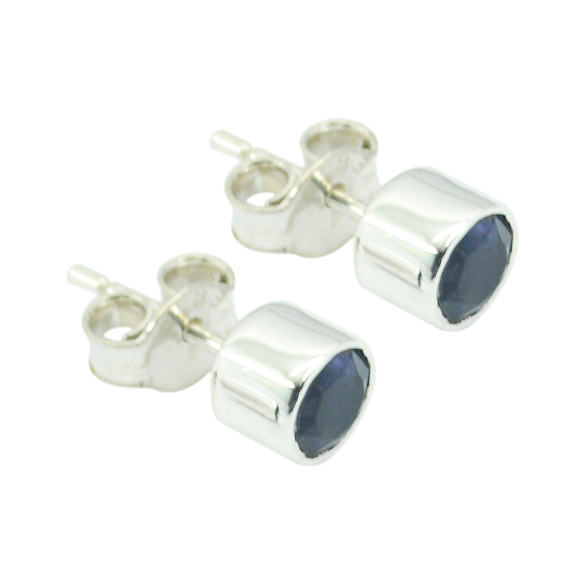 Iolite-French-Elena-Solitaire-Stud-Blue-Silver-Earring メイン画像