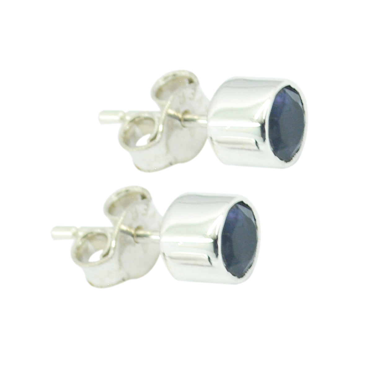 Iolite-French-Elena-Solitaire-Stud-Blue-Silver-Earring