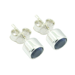 Iolite-French-Elena-Solitaire-Stud-Blue-Silver-Earring