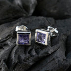 Iolite-American-Aiko-Solitaire-Stud-Blue-Silver-Earring