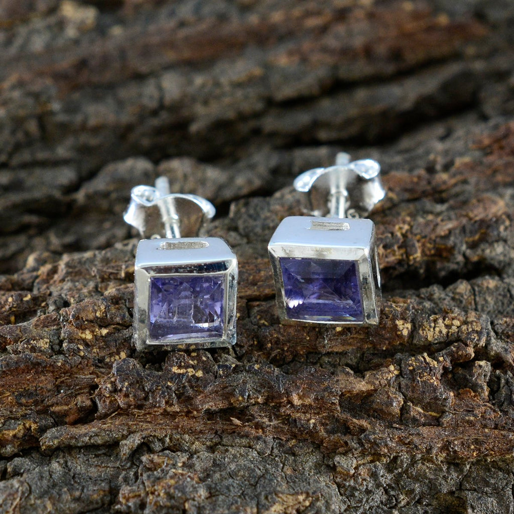 Iolite-American-Aiko-Solitaire-Stud-Blue-Silver-Earring