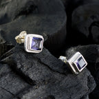 Iolite-German-Patricia-Solitaire-Stud-Blue-Sterling-Silver-Earring