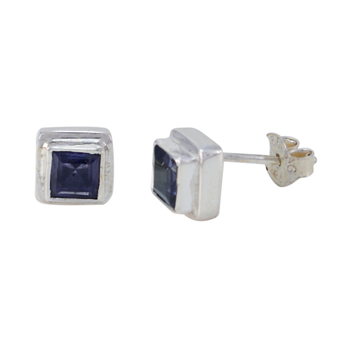 Iolite-German-Patricia-Solitaire-Stud-Blue-Sterling-Silver-Earring