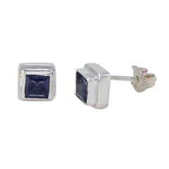 Iolite-German-Patricia-Solitaire-Stud-Blue-Sterling-Silver-Earring