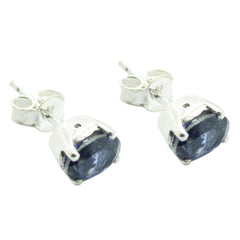 Iolite-African-Ella-Solitaire-Stud-Blue-Silver-Earring