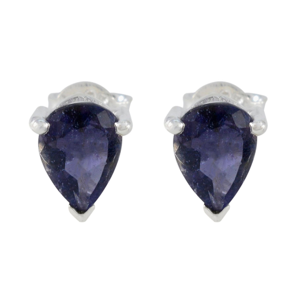 Iolite-African-Daniela-Solitaire-Stud-Blue-Sterling-Silver-Earring Immagine principale del prodotto