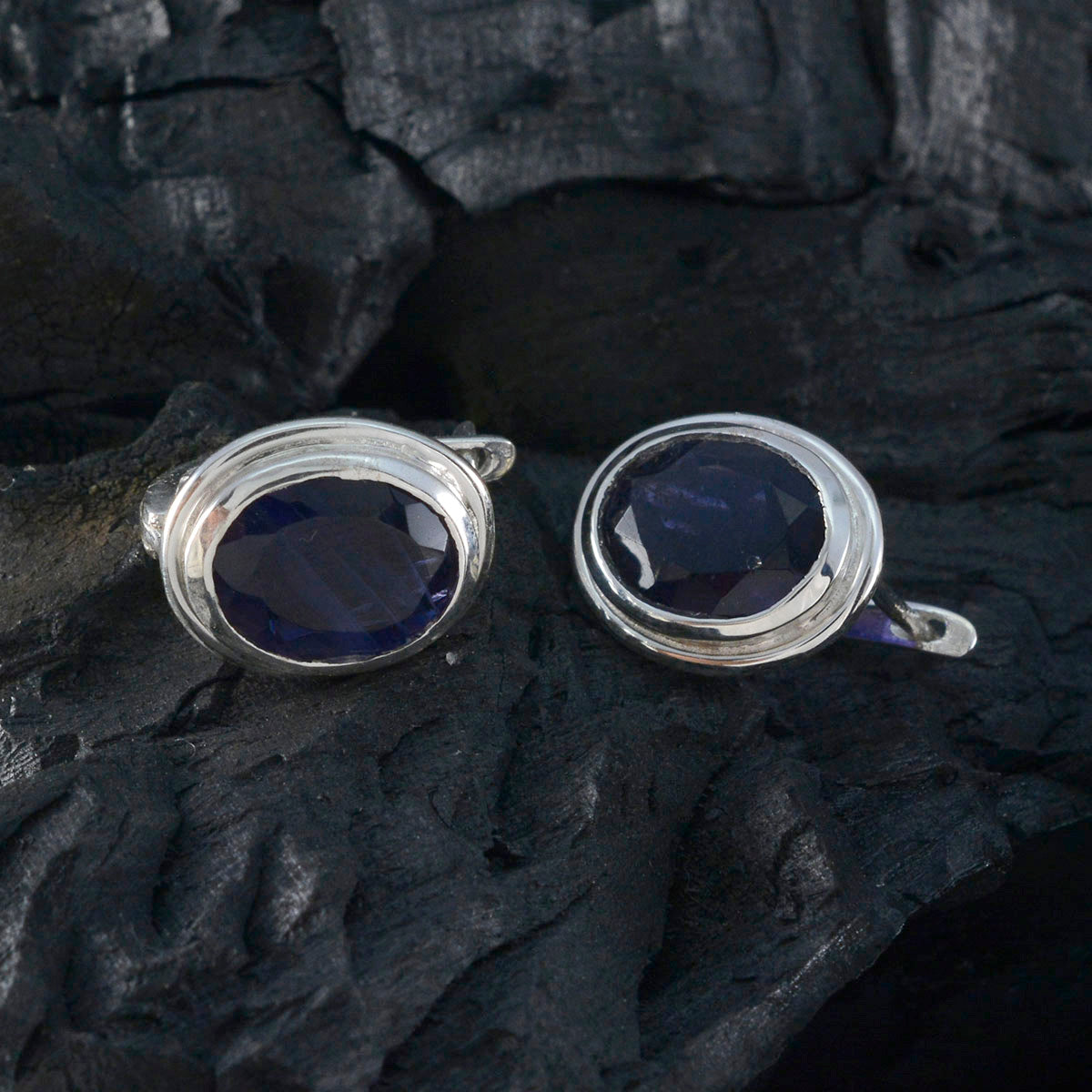 Iolith Japanischer Isabella Solitär Ohrstecker Blau 92,5 Silber Ohrring Zweitbild