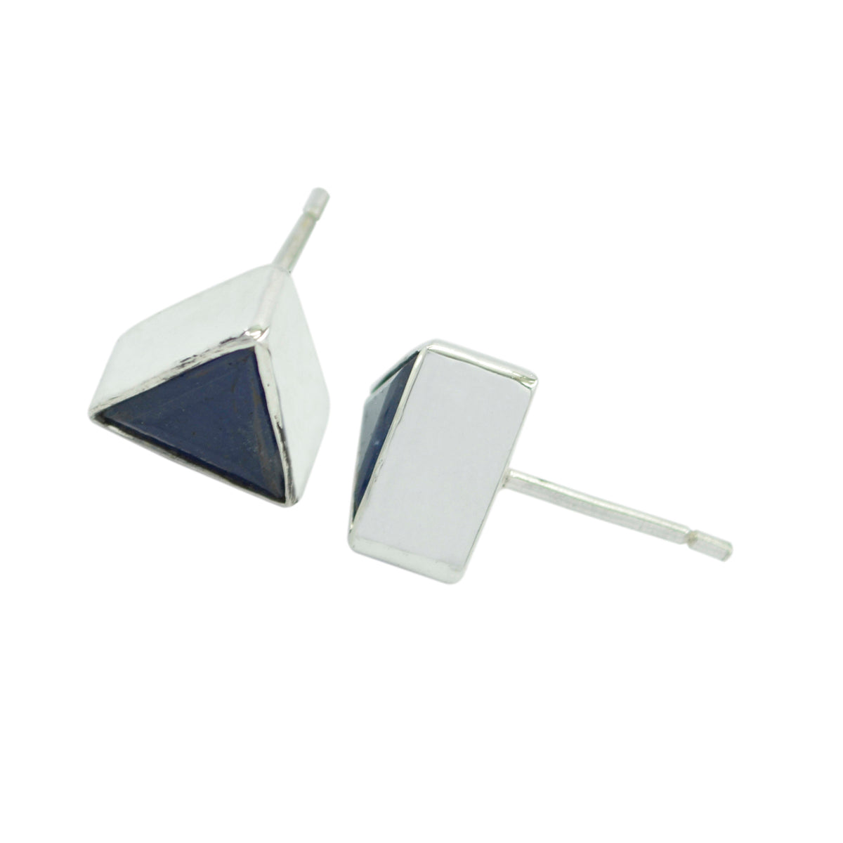 Iolith Ägyptische Emily Solitär Ohrstecker Blau 925 Sterling Silber Ohrring Zweitbild