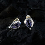 Iolite-African-Luisa-Solitaire-Stud-Blue-925-Sterling-Silver-Earring