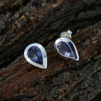Iolite-African-Luisa-Solitaire-Stud-Blue-925-Sterling-Silver-Earring