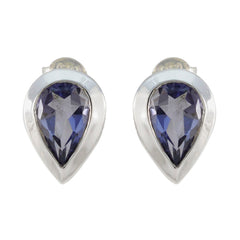 Iolite-African-Luisa-Solitaire-Stud-Blue-925-Sterling-Silver-Earring