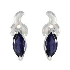 Iolite-Latin-American-Rosa-Solitaire-Stud-Blue-925-Silver-Earring