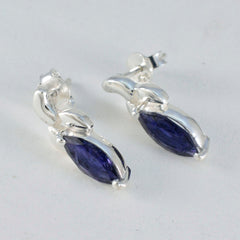 Iolite-Latin-American-Rosa-Solitaire-Stud-Blue-925-Silver-Earring